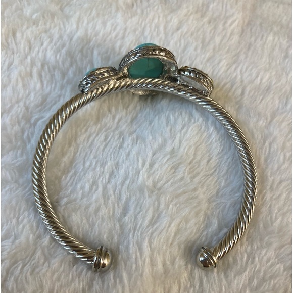 Faux Turquoise Cabochon Stones Cuff Bracelet - Picture 6 of 6